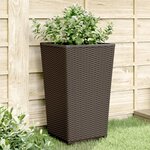 vidaXL Jardinières 4 Pièces marron 32 5x32 5x57 cm polypropylène