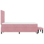 vidaXL Lit à ressort avec matelas et banc Rose 120x200 cm Velours