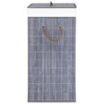 vidaXL Panier à linge avec 2 sections bambou gris 72 L