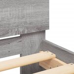 vidaXL Cadre de lit tête de lit et lumières LED sonoma gris 90x200 cm