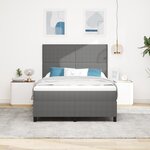 vidaXL Lit à Ressorts avec Matelas & Lumière LED Gris Clair 140x200 cm Tissu Côtelé