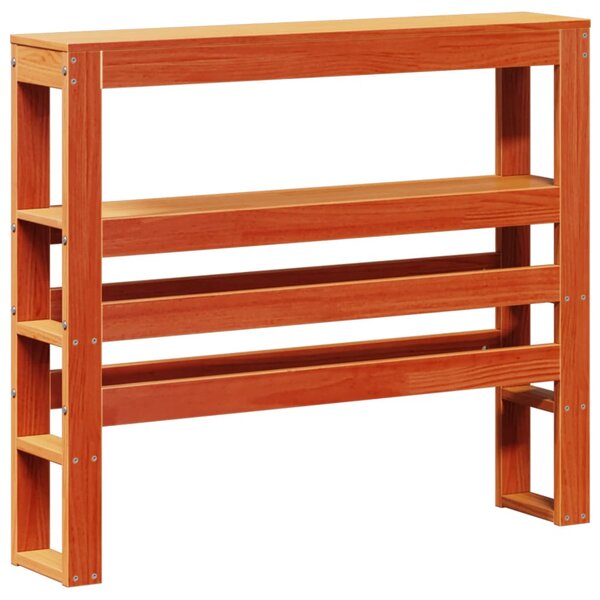 vidaXL Tête de lit avec étagères marron cire 90 cm bois massif de pin