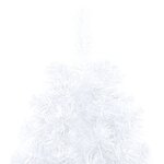 vidaXL Demi-arbre de Noël artificiel pré-éclairé et boules blanc 150cm