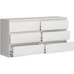 Commode CHELSEA 6 Tiroirs - Couleur blanc mat - 154 x 42 2 x 79 9 cm