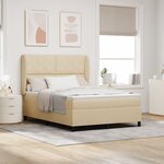 Lit Box Spring avec Matelas Crème 140x190 cm Tissu