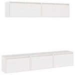 vidaXL Meubles TV 5 Pièces Blanc Bois massif de pin