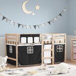 vidaXL Lit mezzanine enfants avec rideaux sans matelas 90x190 cm