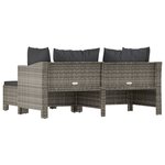 Salon de jardin meuble d'extérieur ensemble de mobilier 3 pièces avec coussins gris résine tressée 02_0015974