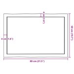 vidaXL Dessus de table bois massif non traité bordure assortie