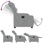 vidaXL Fauteuil inclinable électrique Gris clair Tissu