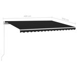 vidaXL Auvent manuel rétractable avec LED 400x350 cm Anthracite