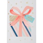 Carte anniversaire paquet-cadeau pastel et or - draeger paris