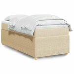 vidaXL Sommier à lattes de lit et matelas Crème 90x190 cm Tissu