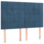 vidaXL Cadre de lit sans matelas bleu foncé 140x190 cm velours
