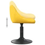 Vidaxl chaises pivotantes à dîner 2 pcs jaune moutarde velours