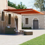 vidaXL Auvent manuel rétractable sur pied 450x300 cm Orange et marron