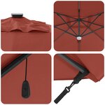 vidaXL Parasol déporté Terracotta Polyester Grand Pliable