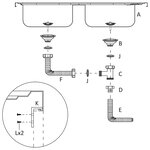 vidaXL Évier de cuisine à double lavabo argenté 800x500x155 mm inox