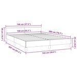 vidaXL Cadre de lit avec tête de lit sans matelas noir 140x200 cm