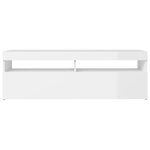 vidaXL Meuble TV avec lumières LED blanc brillant 120x35x40 cm