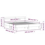 vidaXL Cadre de lit sans matelas noir 180x200 cm