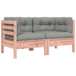 vidaXL Canapé de jardin avec coussins et repose-pied 2 places
