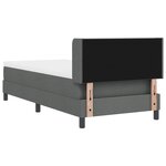 Lit à ressorts vidaXL avec matelas gris foncé 90x200 cm en tissu