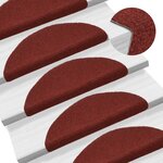 vidaXL Tapis autoadhésifs de marches 5 Pièces Rouge 56x17x3 cm Aiguilleté