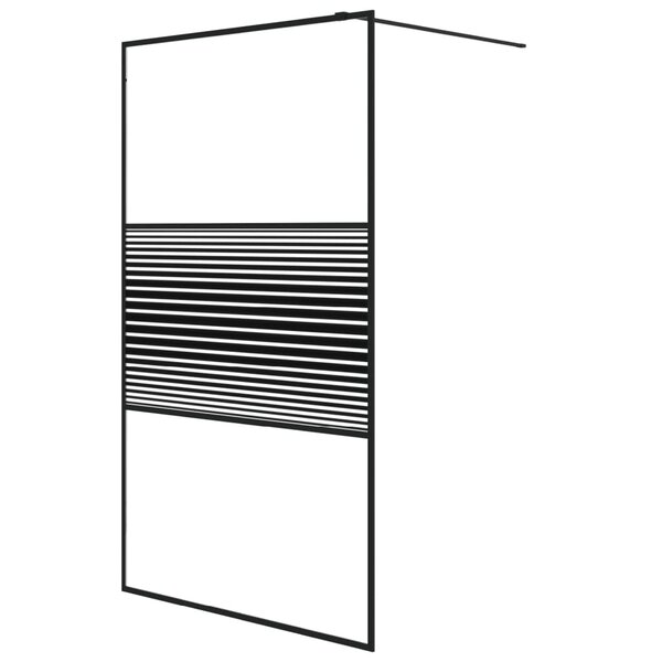 vidaXL Paroi de douche Noir 115x195 cm Verre ESG transparent