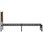 vidaXL Cadre de lit en métal sans matelas chêne fumé 107x203 cm