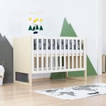 Lit bébé CHRUPPY 60 x 120 cm verni et blanc