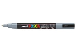 Marqueur pointe conique fine pc3m 0 9 - 1 3mm gris x 6 POSCA