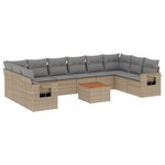 vidaXL Salon de jardin 11 Pièces avec coussins beige résine tressée