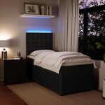 vidaXL Sommier à lattes de lit et matelas Noir 80x200 cm Velours