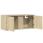 vidaXL Meuble TV mural avec lumières LED chêne sonoma 80x31x35 cm