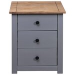 vidaXL Table de chevet Gris 46x40x57 cm Pin Gamme Panama