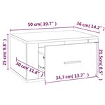 vidaXL Table de chevet murale Blanc 50x36x25 cm