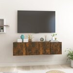 vidaXL Meubles TV suspendus 2 Pièces Chêne fumé 60x30x30 cm