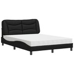 vidaXL Lit avec matelas noir 140x190 cm similicuir