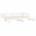 vidaXL Lit coulissant 2x(90x200) cm Blanc Bois de pin massif