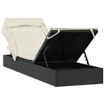 vidaXL Transat avec toit pliable noir 213x63x97 cm résine tressée