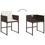 vidaXL Ensemble à manger de jardin et coussins 17 Pièces marron rotin