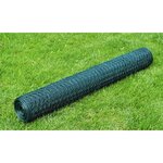 vidaXL Grillage à poule avec revêtement en PVC 25x0 5 m vert