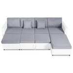 vidaXL Canapé-lit extensible à 4 places Similicuir Blanc
