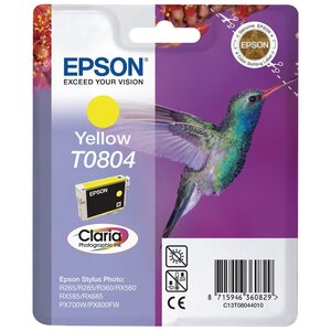 T0804 colibri" cartouche d'encre originale claria (c13t08044011) - jaune"