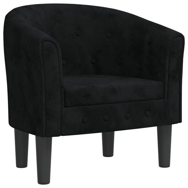 vidaXL Chaise cabriolet noir velours
