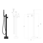 vidaXL Robinet de baignoire sur pied Noir Acier inoxydable 90 cm