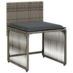 vidaXL Ensemble à manger de jardin et coussins 7 Pièces gris rotin