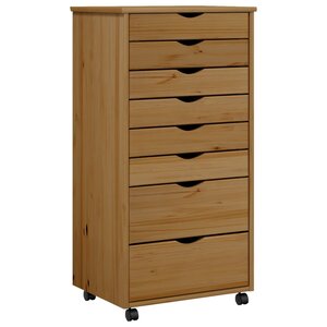 vidaXL Armoire roulante avec tiroirs MOSS bois de pin marron miel