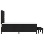 vidaXL Lit à ressorts avec matelas et banc noir 100x200 cm en tissu